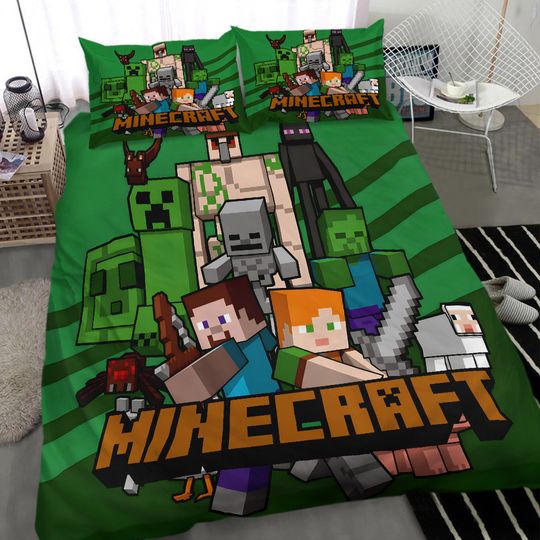 Discover Minecraft Game Fans Birthday Bedding Sets