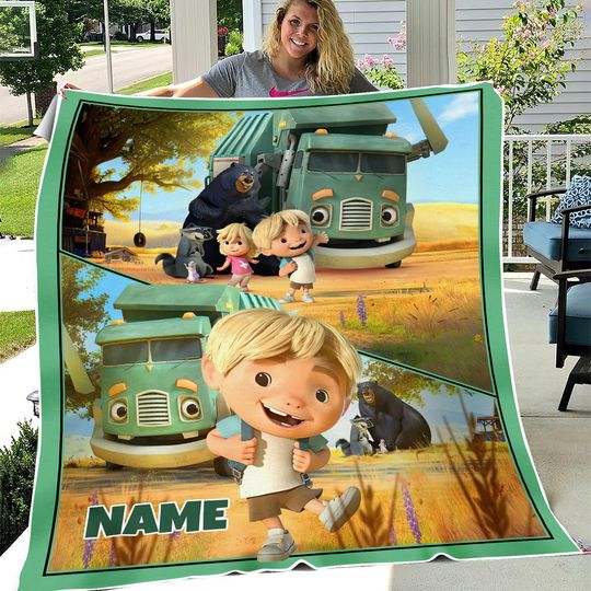 Discover Personalized Trash Truck Blanket, Trash Truck Custom Name Blanket