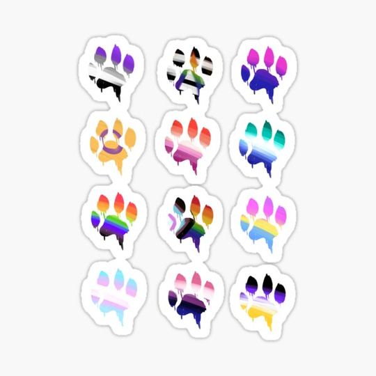 Discover Paw Print pride sticker pack 1