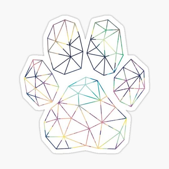 Discover Cosmic Geometric Paw Print Outline