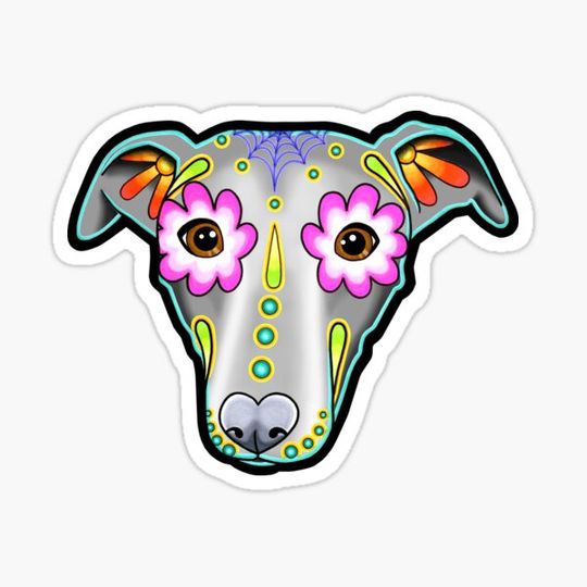Discover Day of the Dead Whippet / Greyhound Sugar Skull Dog