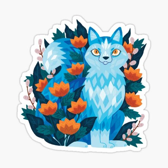 Discover Blue Wolf In The Flowers
