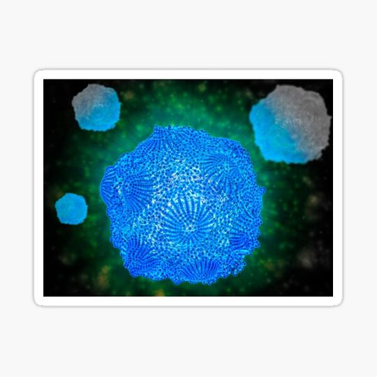 Discover Microscopic view of Canine Parvovirus.