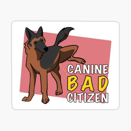 Discover Canine Bad Citizen Black and Red German Shepherd Pink