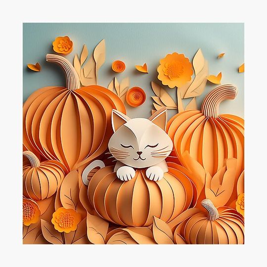 Discover Pumpkin Patch Paper Cat