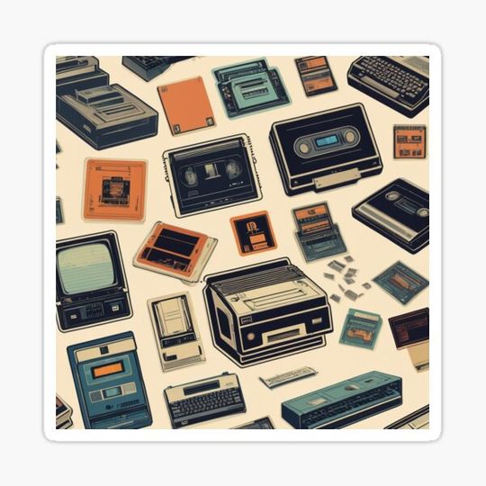 Discover Vintage Floppy Disk Sticker