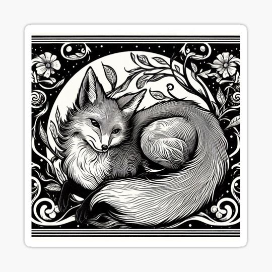 Discover Art Nouveau Fox Vixen Illustration