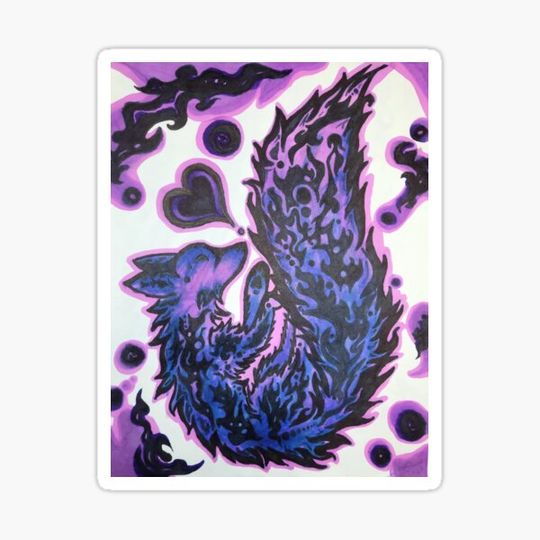 Discover Purple Tribal Fox Tattoo