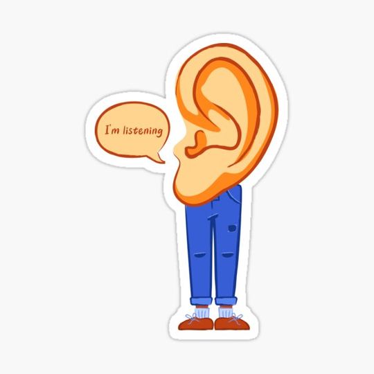 Discover funny I'm listening ear drawing