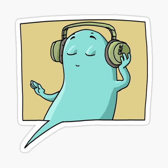 Discover Cute Blue Thing With Headphones On