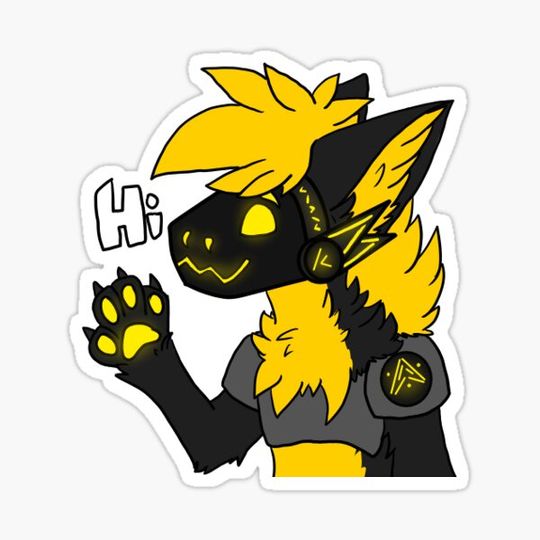 Discover Furry protogen Hi sticker