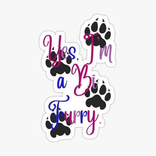 Discover Yes I'm a Bi Furry. Graphic - Bi-Flag Colors