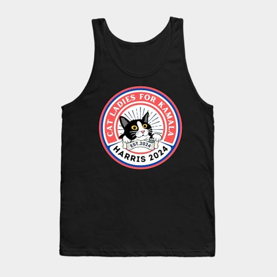 Discover Cat Ladies For Kamala Harris 2024 - Cat Ladies - Tank Top