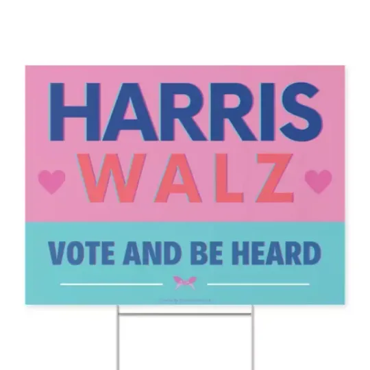 Discover Harris Walz 2024 For President Election Yard Sign With H-Stake
