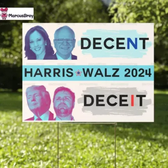 Discover Harris Walz 2024 For President Election Yard Sign With H-Stake