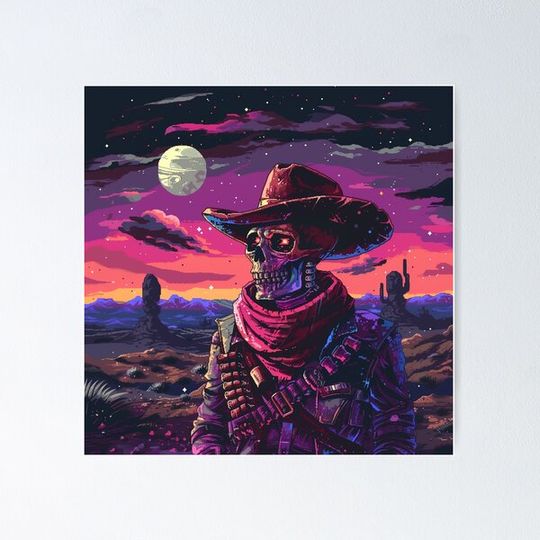 Discover Cosmic Cowboy Pixel Art