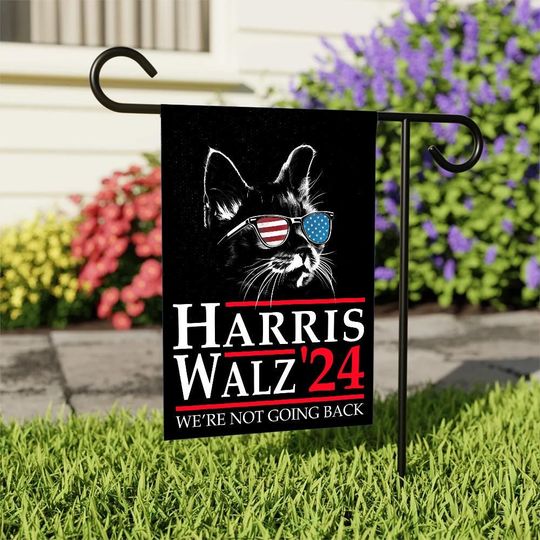 Discover Harris Walz Garden Flag We're Not Going Back, Harris Walz 2024 Garden Flag