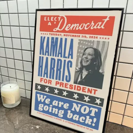 Discover Poster!! Kamala Harris We Are Not Going Back Nov 5th 2024