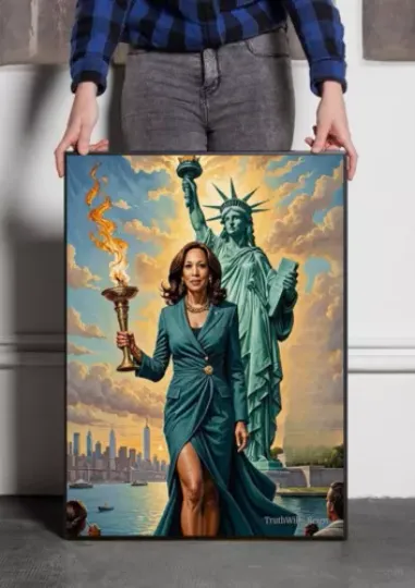 Discover Kamala Harris For President 2024 Madam President Goddess Of Freedom Poster