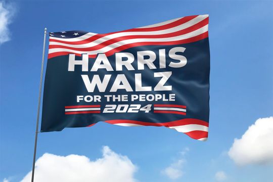 Discover Kamala Harris Tim Walz President VP 2024 US Election Flag, Vote Blue Flag
