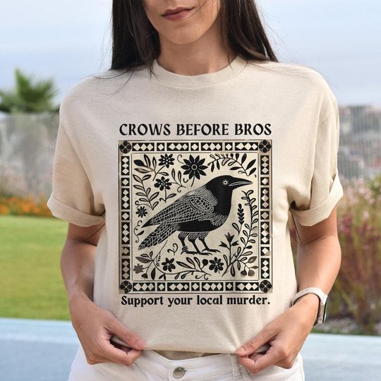 Discover Crows Before Bros Vintage Crow Shirt, Vintage Raven Shirt, Goblincore Witchy