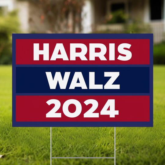 Discover Harris Walz 2024 For President Yard Sign Double Sided | Kamala Harris Tim Walz Yard Sign with Metal H Stake, Ships Same Day KCRR20