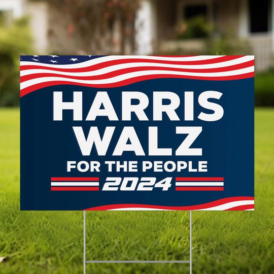 Discover Kamala Harris Tim Walz President VP 2024 US Election Yard Sign