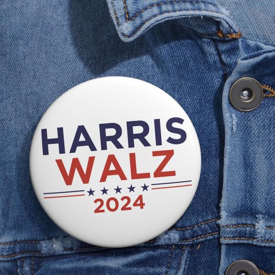 Discover Harris Walz 2024 Election Pin, Kamala Harris 2024 Pin Button