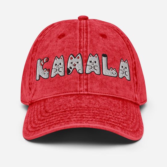 Discover Kamala Cat Embroidered Hat, Political Hat