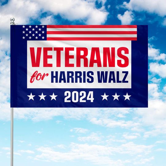 Discover Veterans For Harris Walz 2024 Flag, Kamala Harris For President