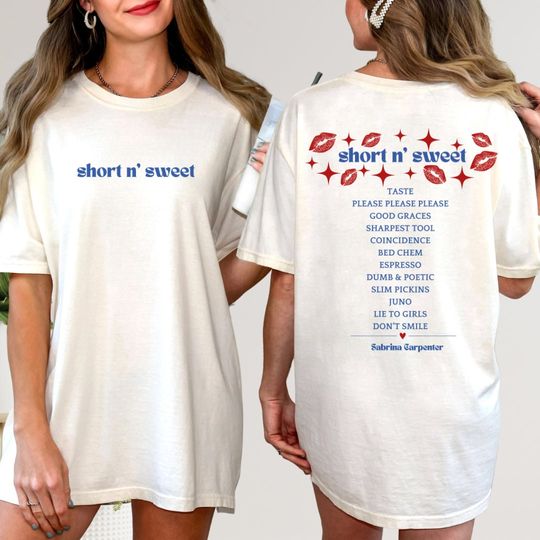 Discover Sabrina Carpenter Double Sided Shirt, Sabrina Carpenter Merch