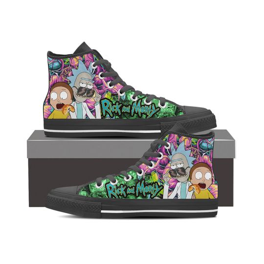 Discover Rick And Rickandmorty High Top Sneakers, Cartoon High Top Shoes