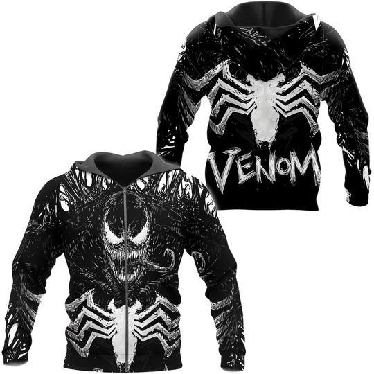 Discover Venom Hoodie, Superhero Custome 3D Zip Hoodie