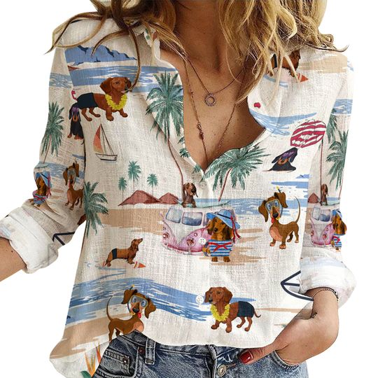 Discover Dachshund Women's Blouses, Women Casual Shirt