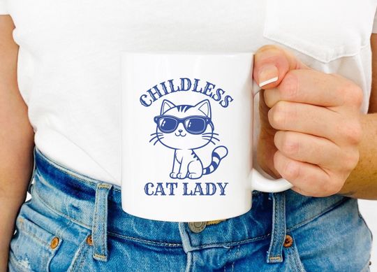 Discover Childless Cat Lady Mug, Election Mug, Kamala Harris 2024 Mug