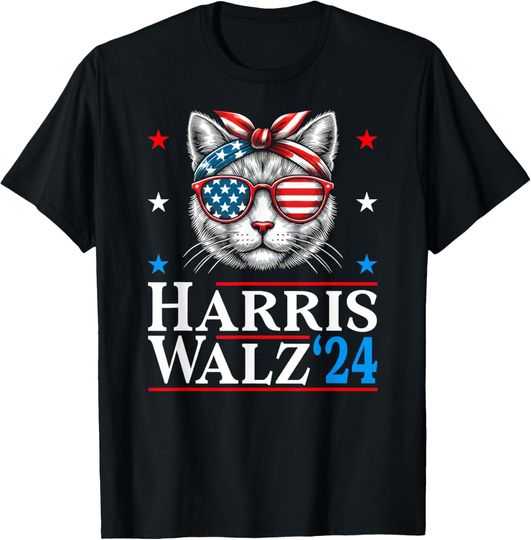 Discover Cat Harris Waltz Tim Walz 2024 Funny Cat Ladies For Kalama T-Shirt
