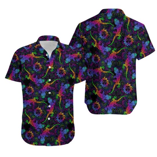 Discover Mandalas Gecko Lizards With Boho Suns Hawaii Shirt, Mandalas Summer Shirt