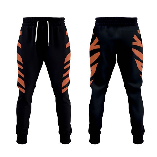 Discover Men's Joggers/ Team Colors Black and Tiger Stripes/ Joggers