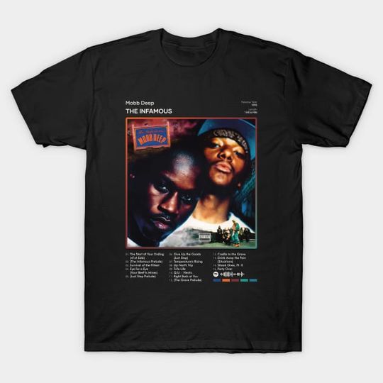Discover Mobb Deep - The Infamous Tracklist Album - Mobb Deep - T-Shirt