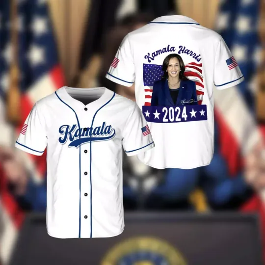 Discover Kamala Harris 2024 Election I'm With Her Save Democracy Baseball Jersey Shirt