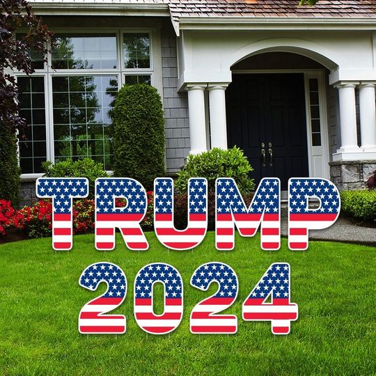 Discover Trump 2024 Yard Sign - Election Decor with Metal Stakes