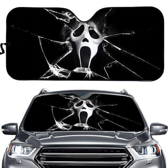 Discover Ghostface Car Auto Sun Shade Broken Glass Style