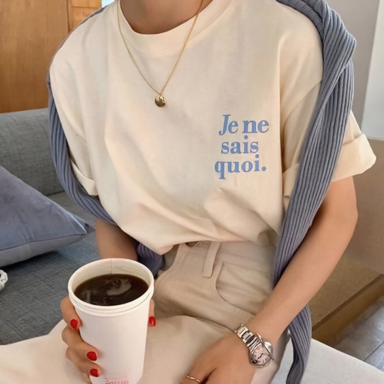 Discover Je Ne Sais Quoi Graphic Tee - French New Wave, Chic & Minimal Design, Modern Cool Girl-Coded Style