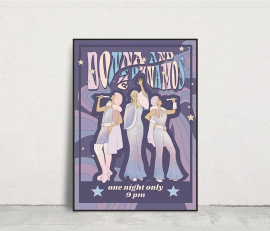 Discover Donna and the Dynamos Poster, Vintage Music Poster, Wall Art, Wall Decor, Donna and the Dynamos concert art print