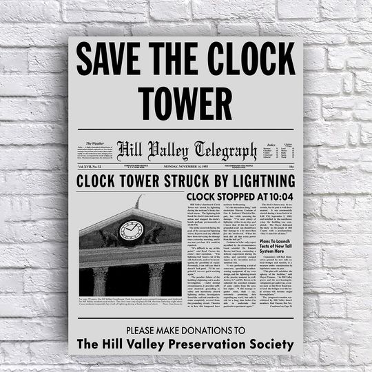 Discover Back to the Future Save the Clock Tower Poster