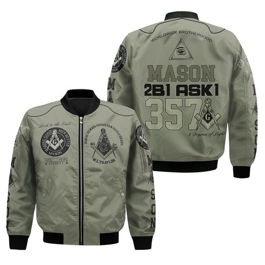 Discover Custom Lodge Name Number Your Name Mason Look To The East 3D Bomber Jacket