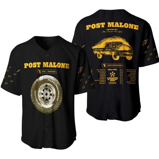 Discover Post Malone 2024 The F-1 Trillion Tour Baseball Jersey