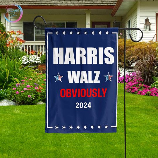 Discover Harris Walz 2024 Obviously Garden Flag - Coroplast Harris For President 2024 Lawn