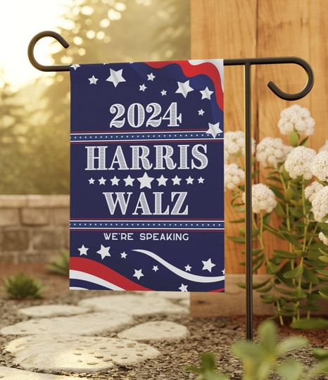 Discover Harris Walz 2024 Yard Flag, Double-Sided 12"x18" Hanging Garden Flag