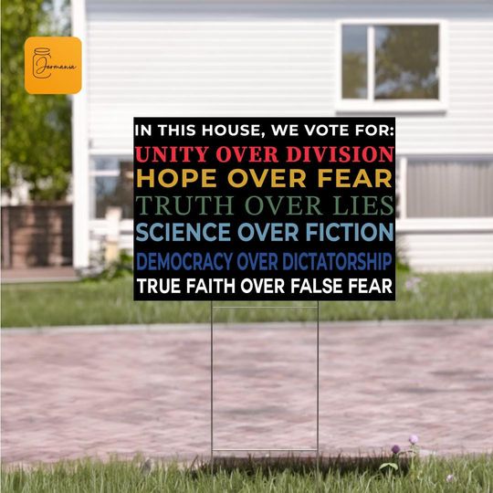 Discover Save Democracy Political Quote Election Yard Sign, Democracy Over Dictatorship Sign